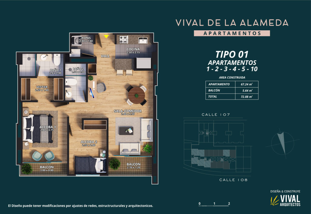 Apartamentos Tipo 1. Vival de la Alameda. Pasadena Bogota