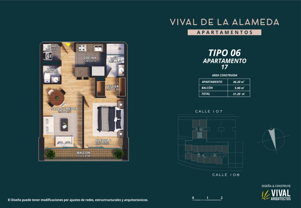 Apartamentos Tipo 6 Version 2. Vival de la Alameda. Pasadena Bogota